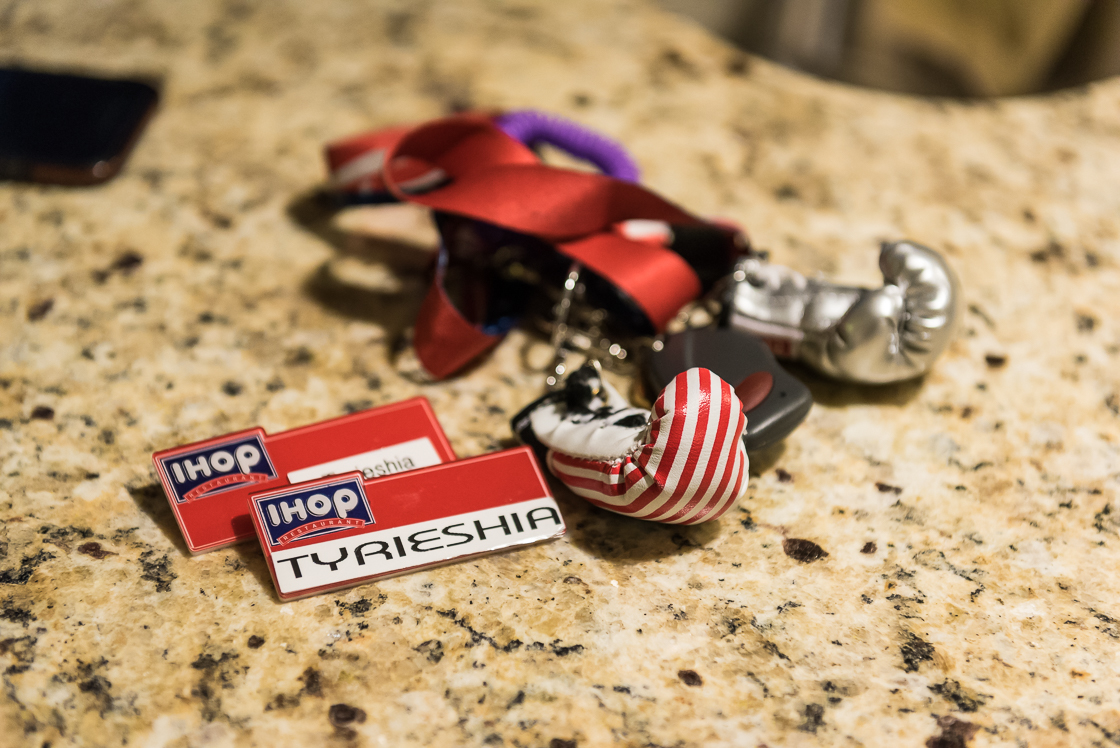 Douglas moved to Ashburn, VA to train with Tori Nelson's coach and took a job at the same IHOP Nelson works for to pay her bills. The two women lived together briefly, and continue to support one another through training and friendship. 