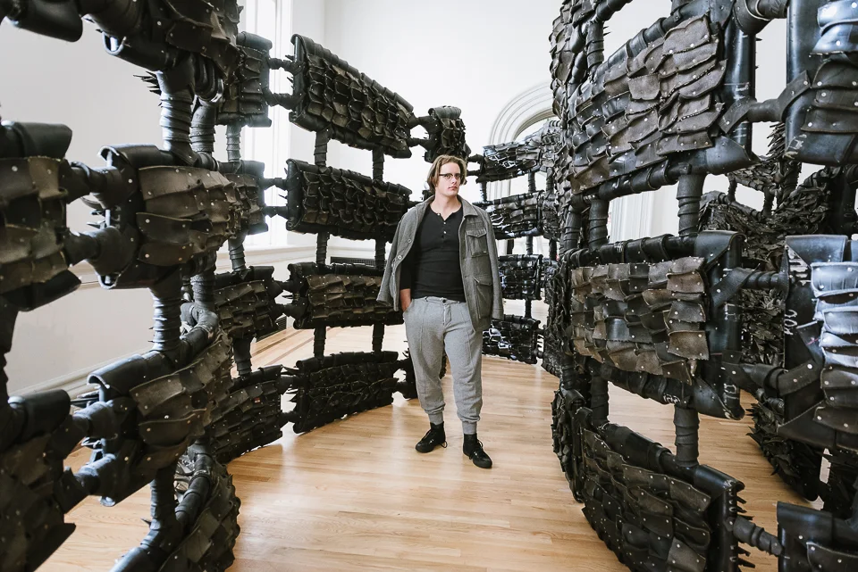 Chakaia Booker created a labyrinth out of reclaimed tires. 