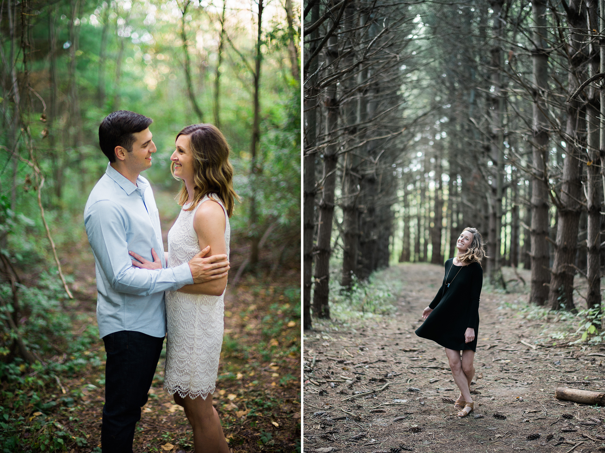 Woodsy engagement portraits in Kansas City, Missouri