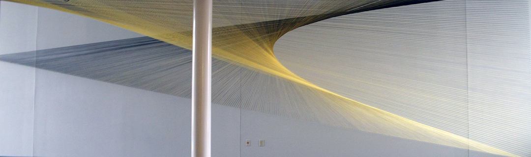 Twisted , 2012 Diane Kidd Gallery Tiffin University Tiffin, Ohio 12' high x 48' wide x 14' deep Stretched Thread
