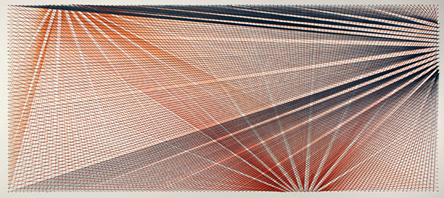 Deflection , 2014 Cliff Gallery Mountain View College Dallas, Texas 98" x 129" Stretched Thread Photograph Credit: Kevin Todora