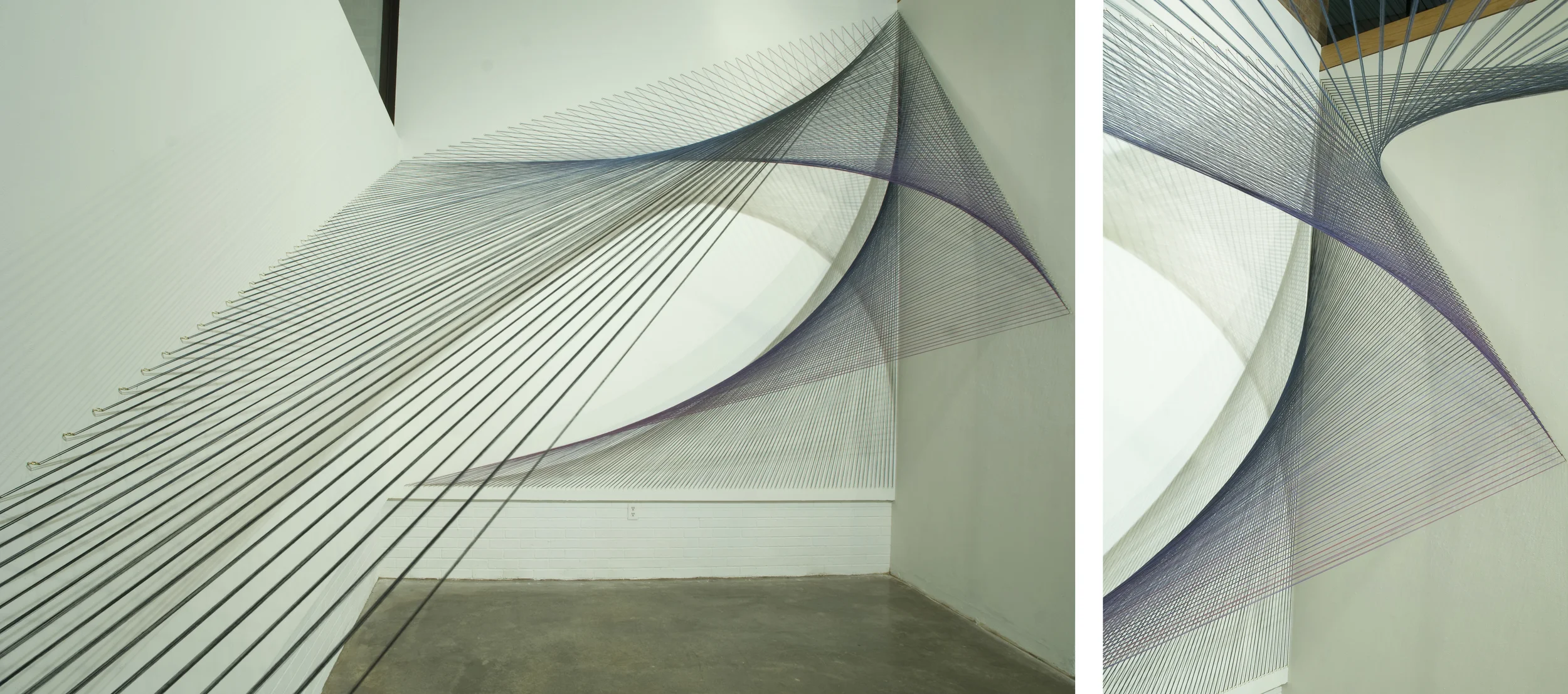 Linear Space , 2009 Brookhaven College, School of Art Dallas, Texas Multiple Dimensions Stretched Thread
