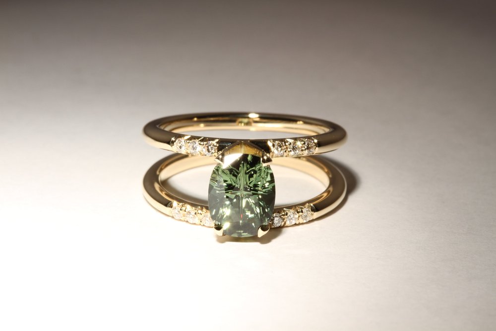 Green gemstone ring