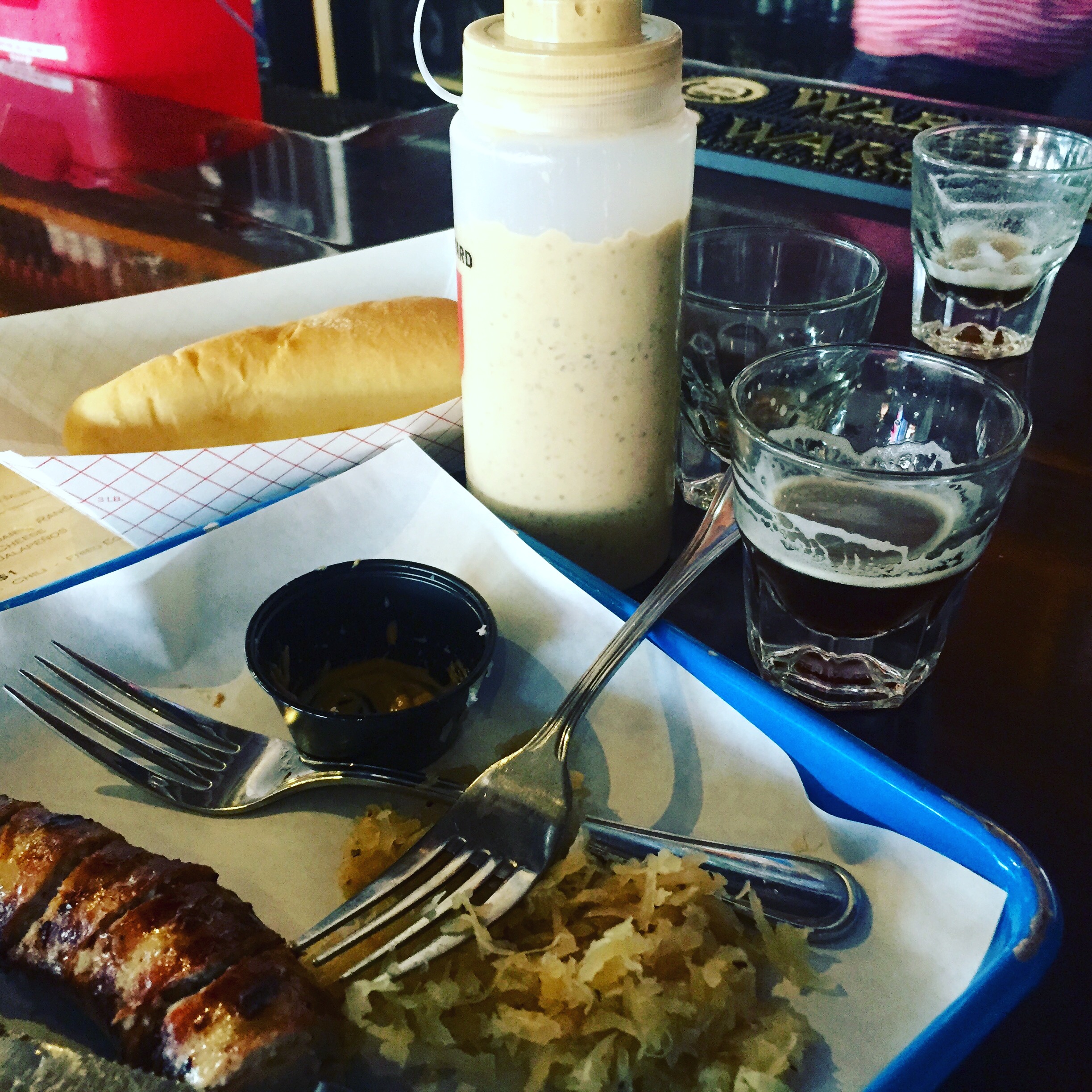 Bratwurst, kraut, and beer, courtesy of OKC's Fassler Hall