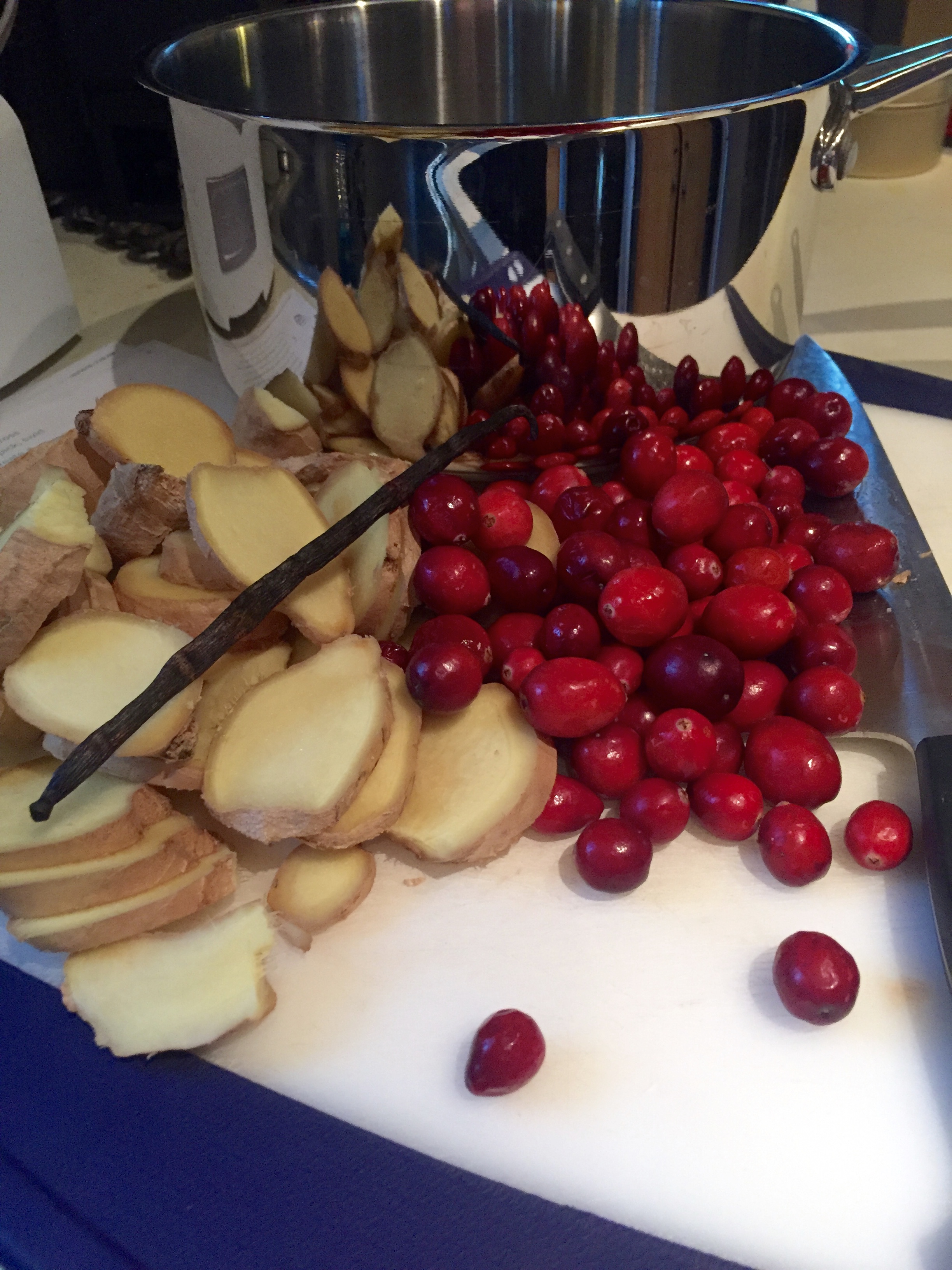 Ready to make the Cranberry-Ginger-Vanilla syrup.