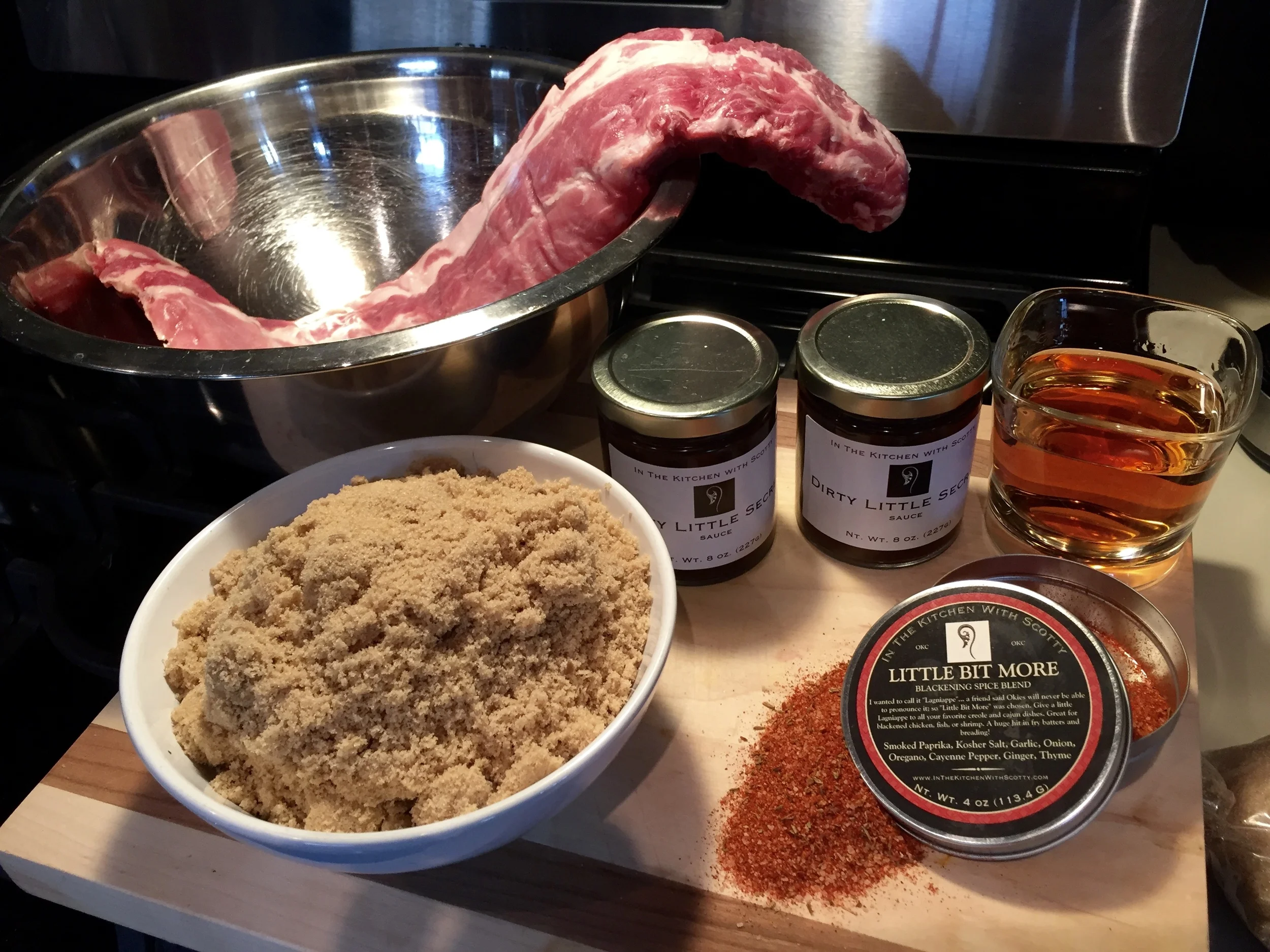 Ribs, Brown Sugar, Whisky, and In The Kitchen With Scotty products... it's like heaven up in here! 
