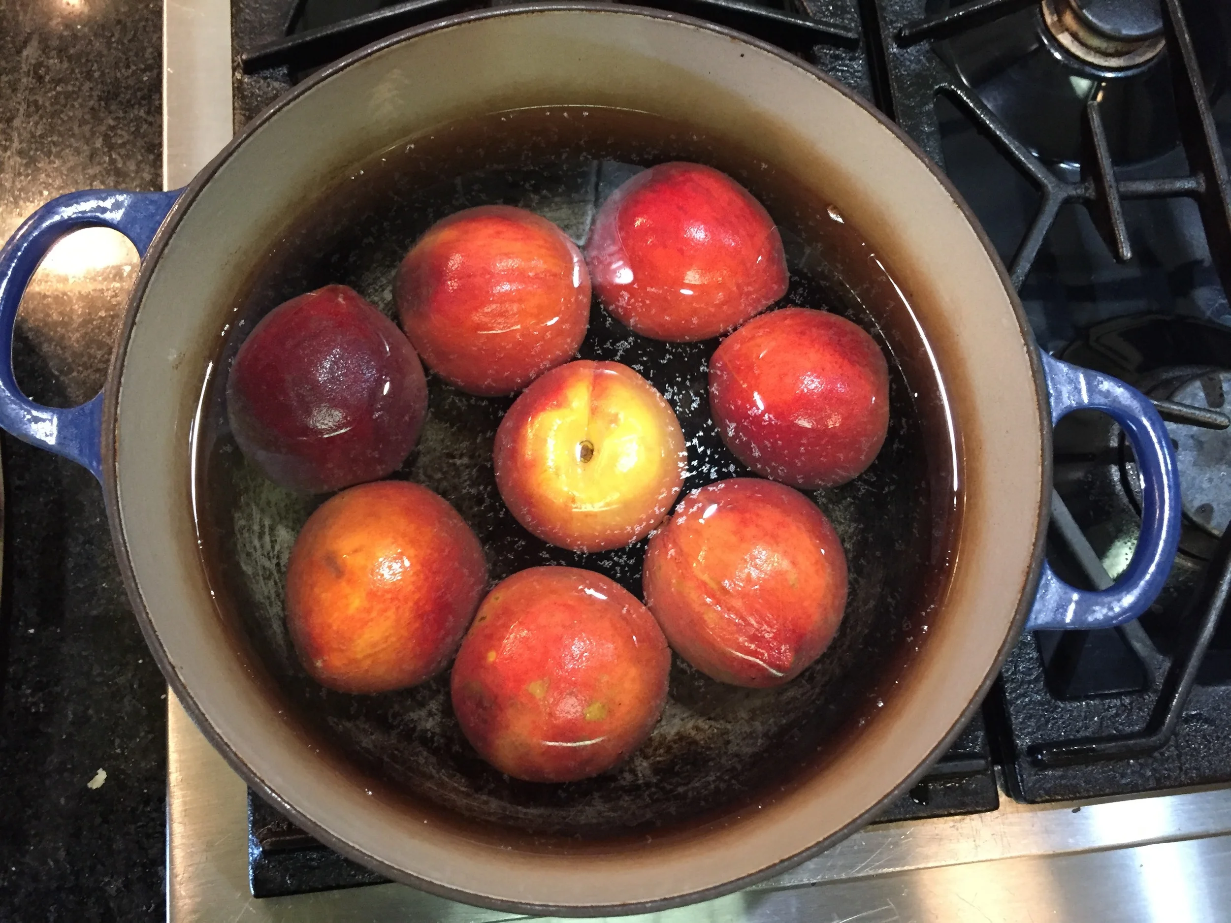 Blanching peaches