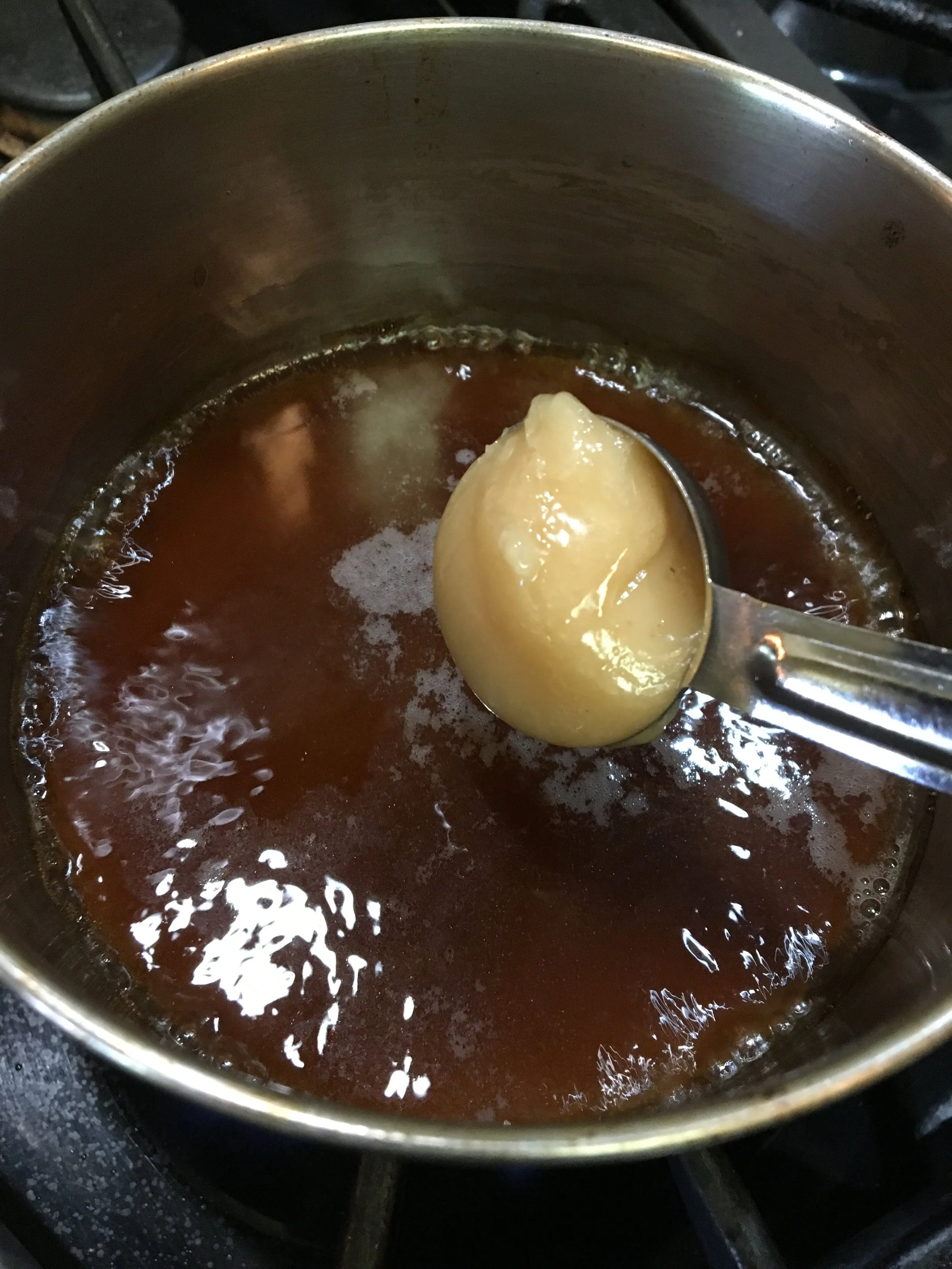 Adding Creamed Honey to the sauce