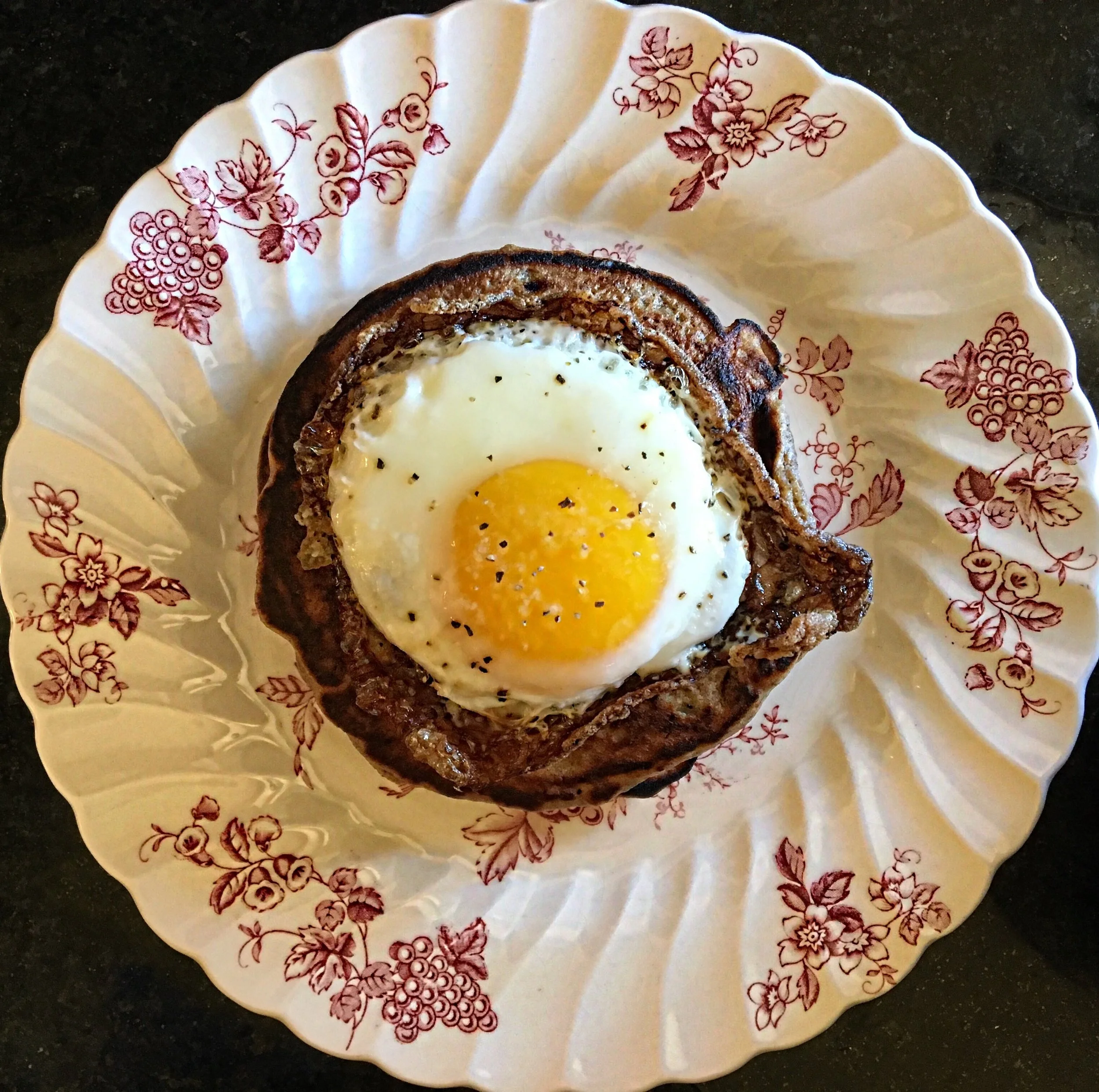 I love a hard fried egg on my pancakes! 