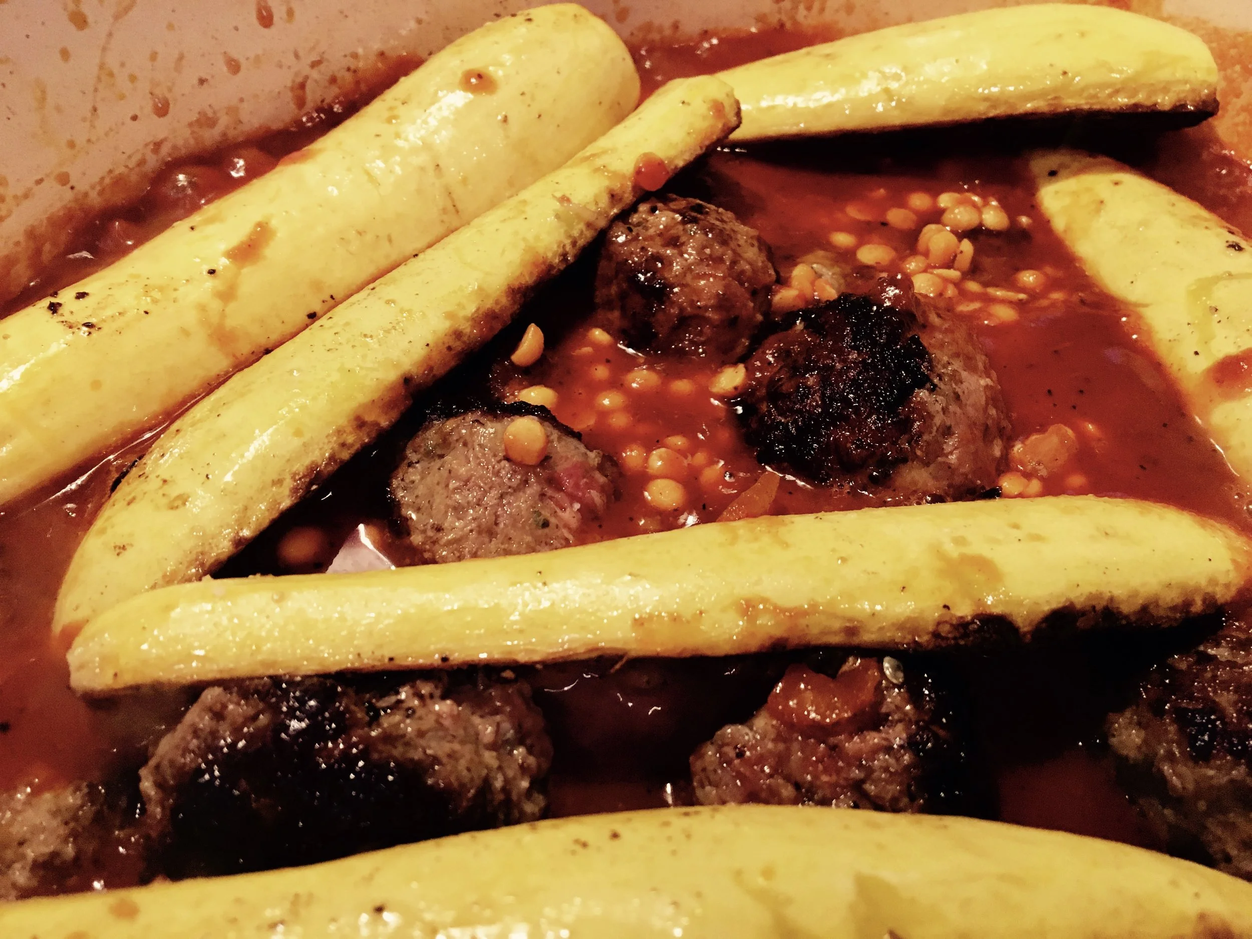 Everything is added to the pot and ready to stew!