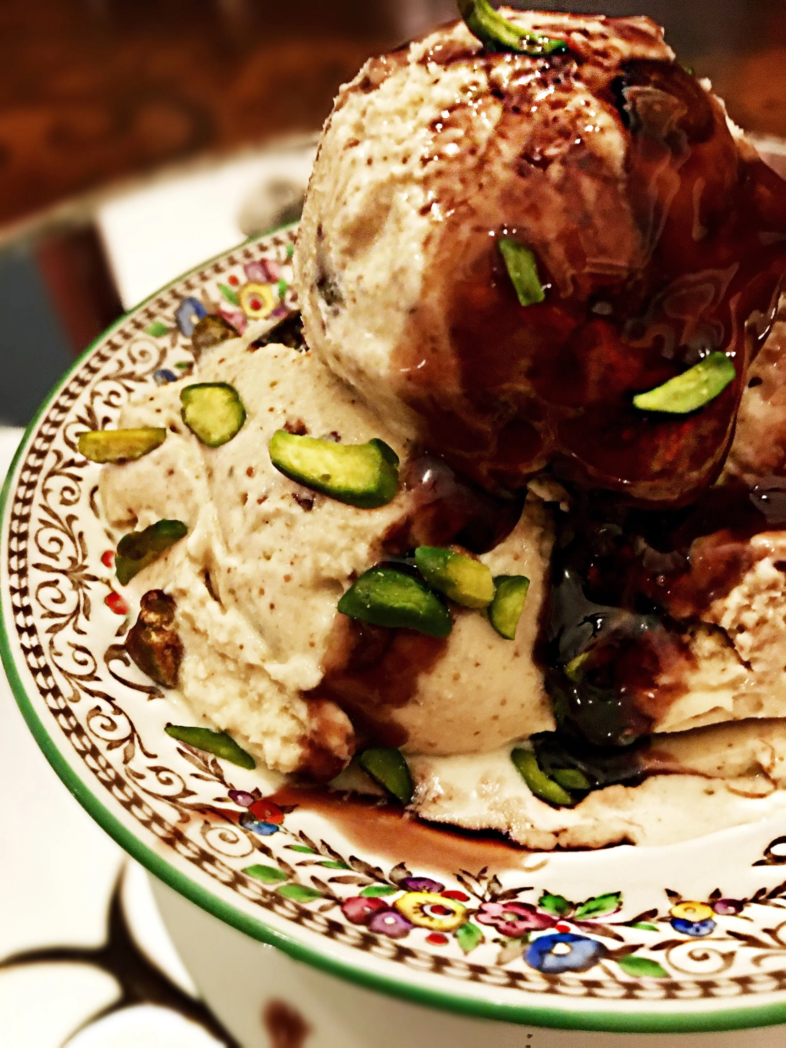 With pomegranate syrup! 