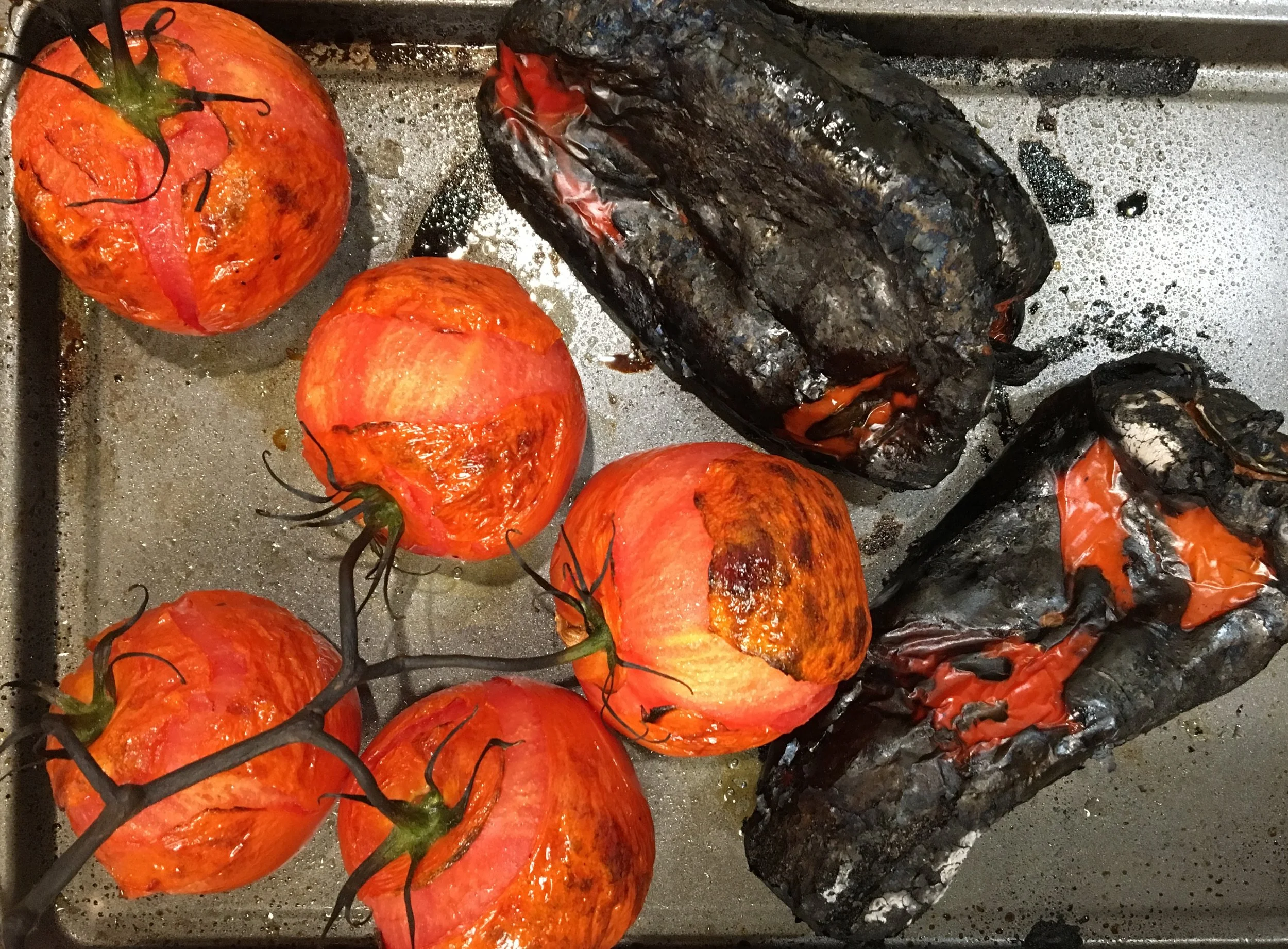 Charred Peppers and Tomatoes 
