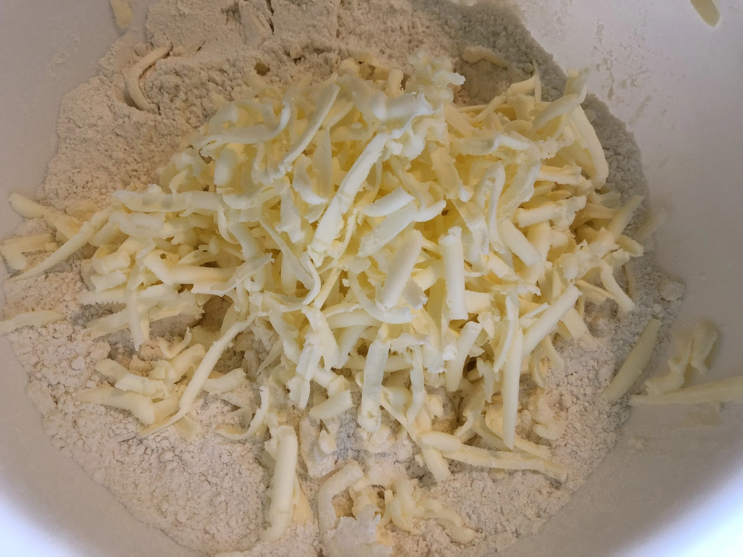 Grated frozen butter 