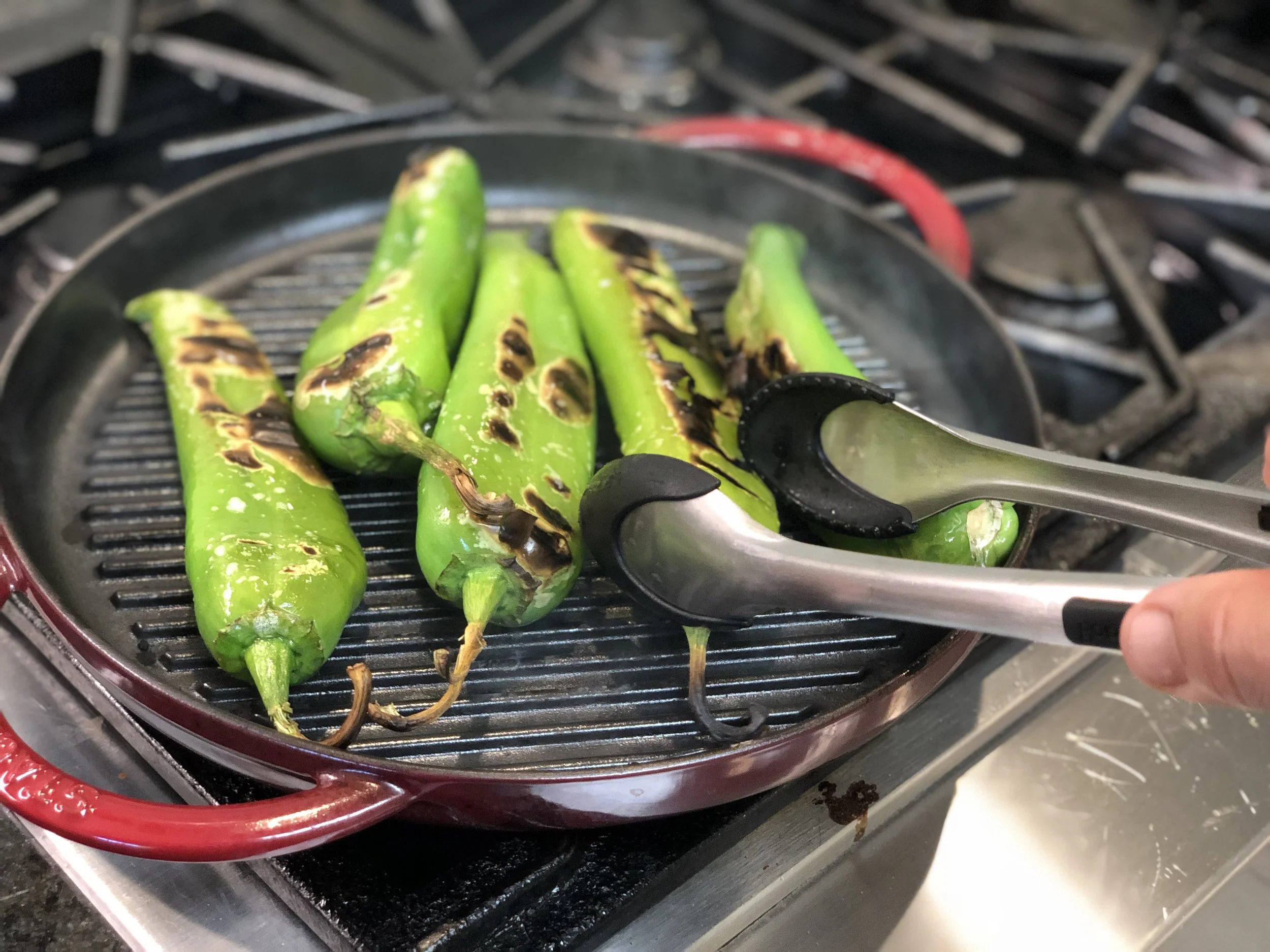 Grilling Hatch Green Chilis 