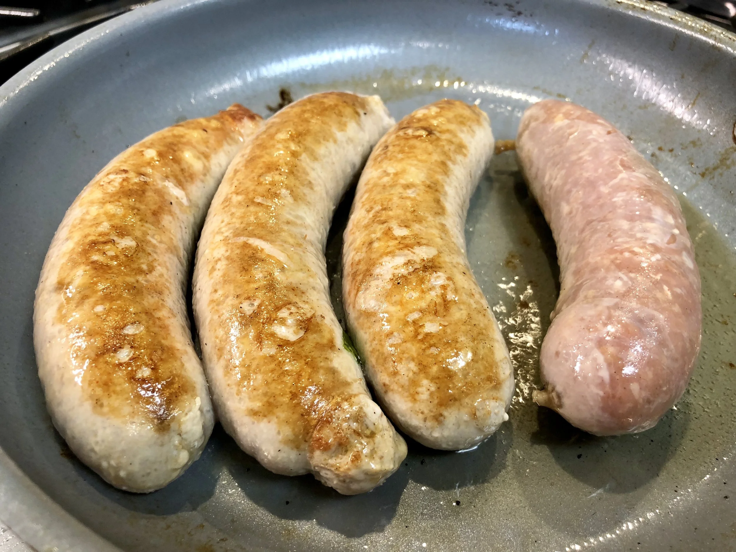 Browning the sausages