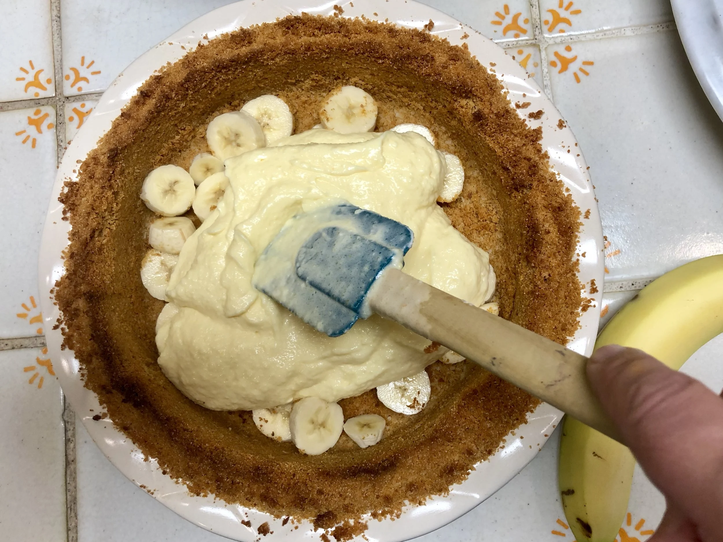 Adding layers of Banana with the filling