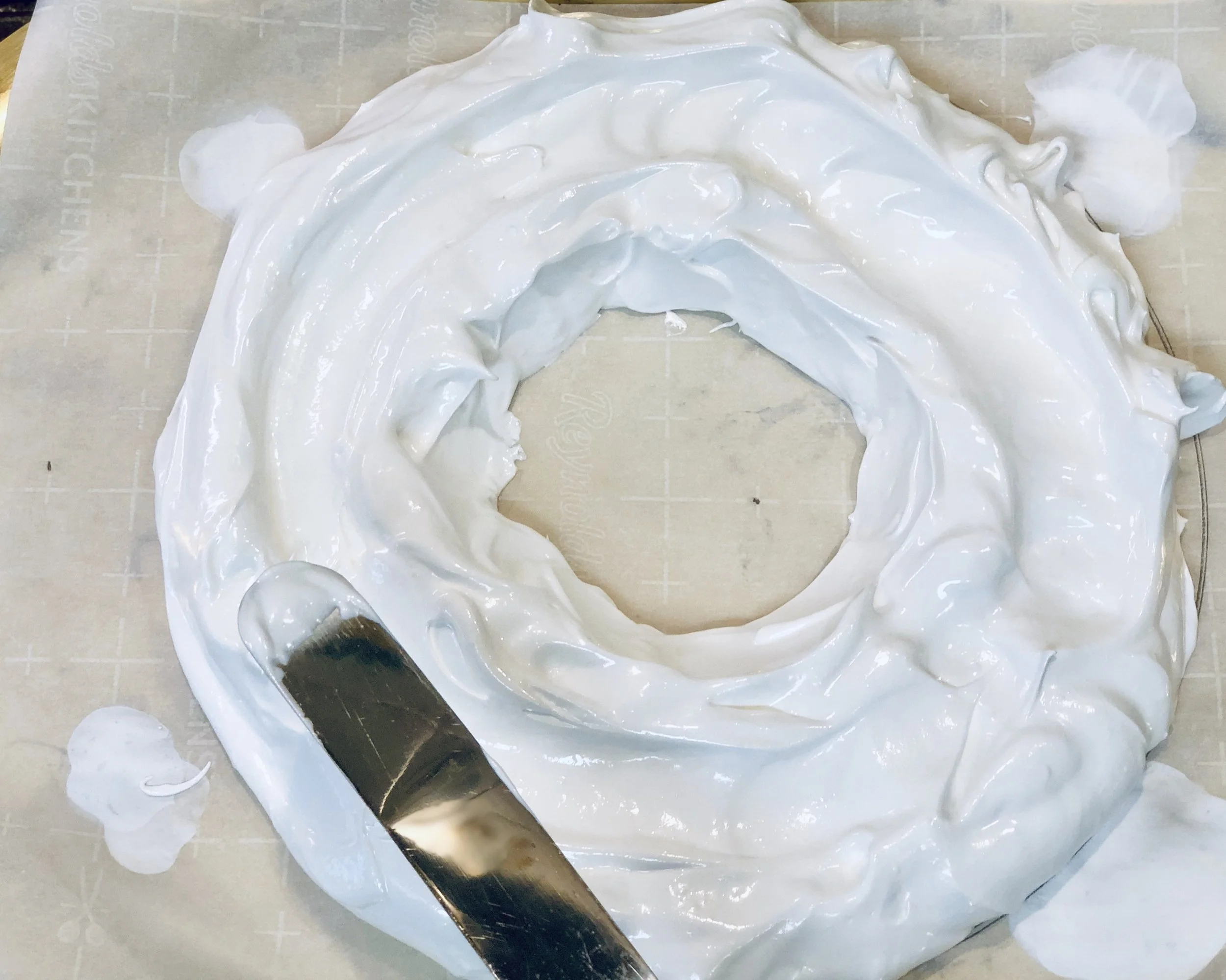 Create a well through the center of your ring before baking.
