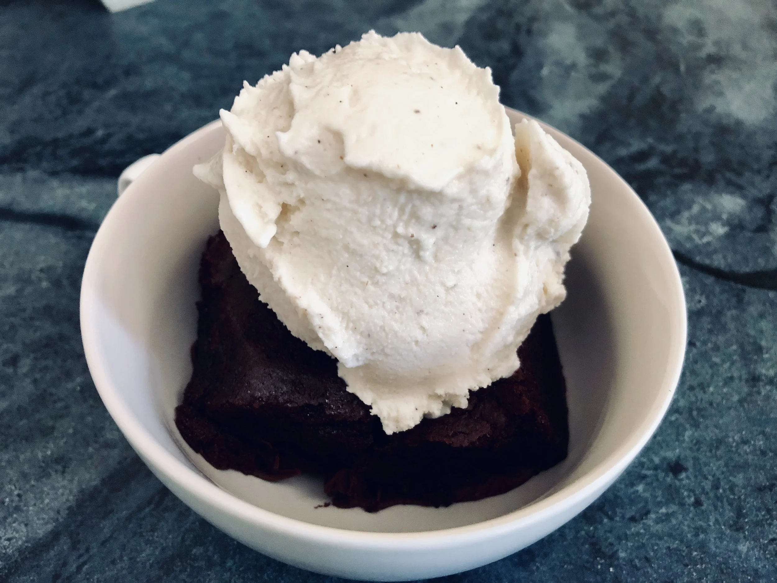 Place a brownie (or two) in the bottom of a dish or cup and top with ice-cream.
