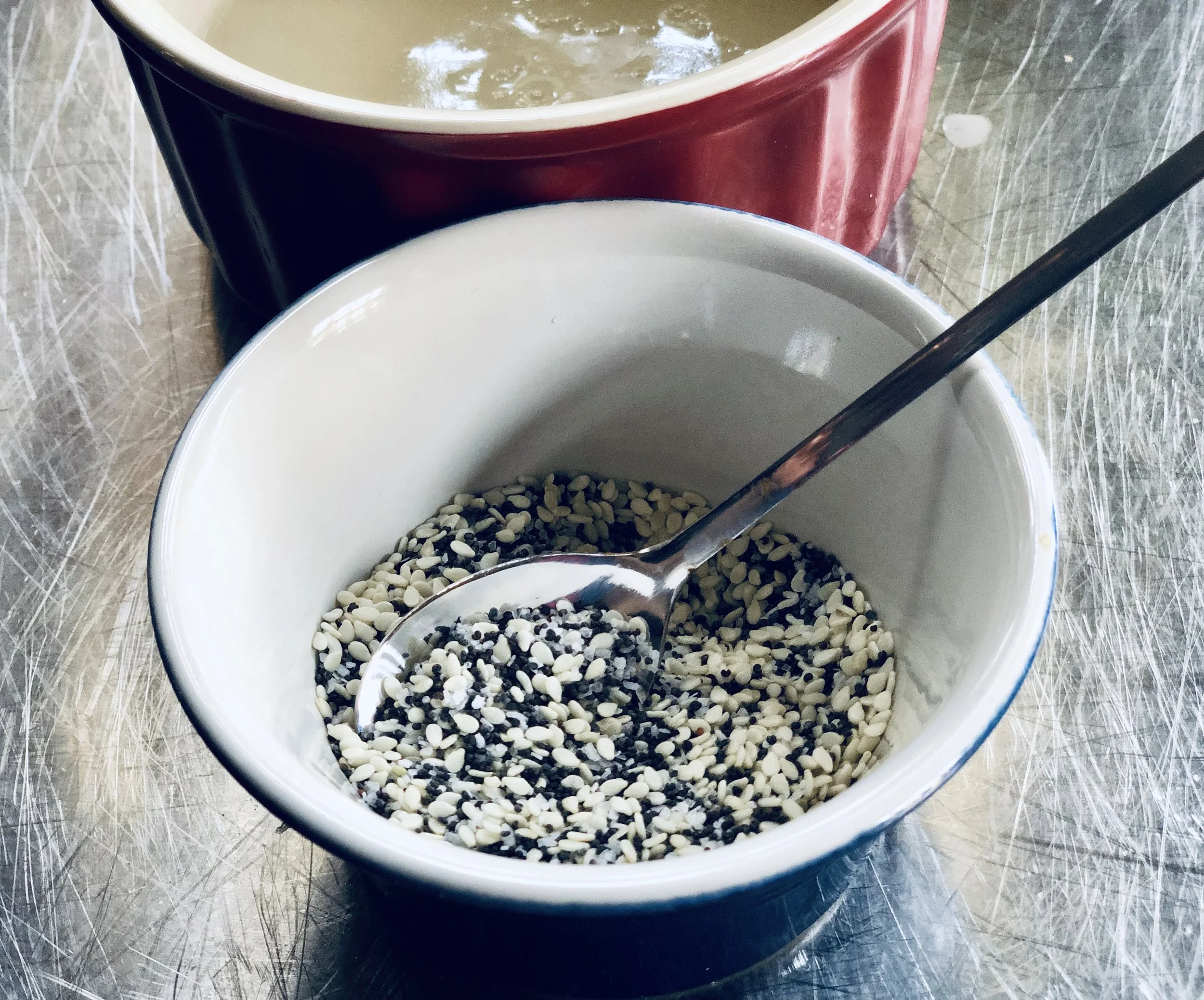 Salt, Nigella (or poppyseed) and Sesame seed for the topping