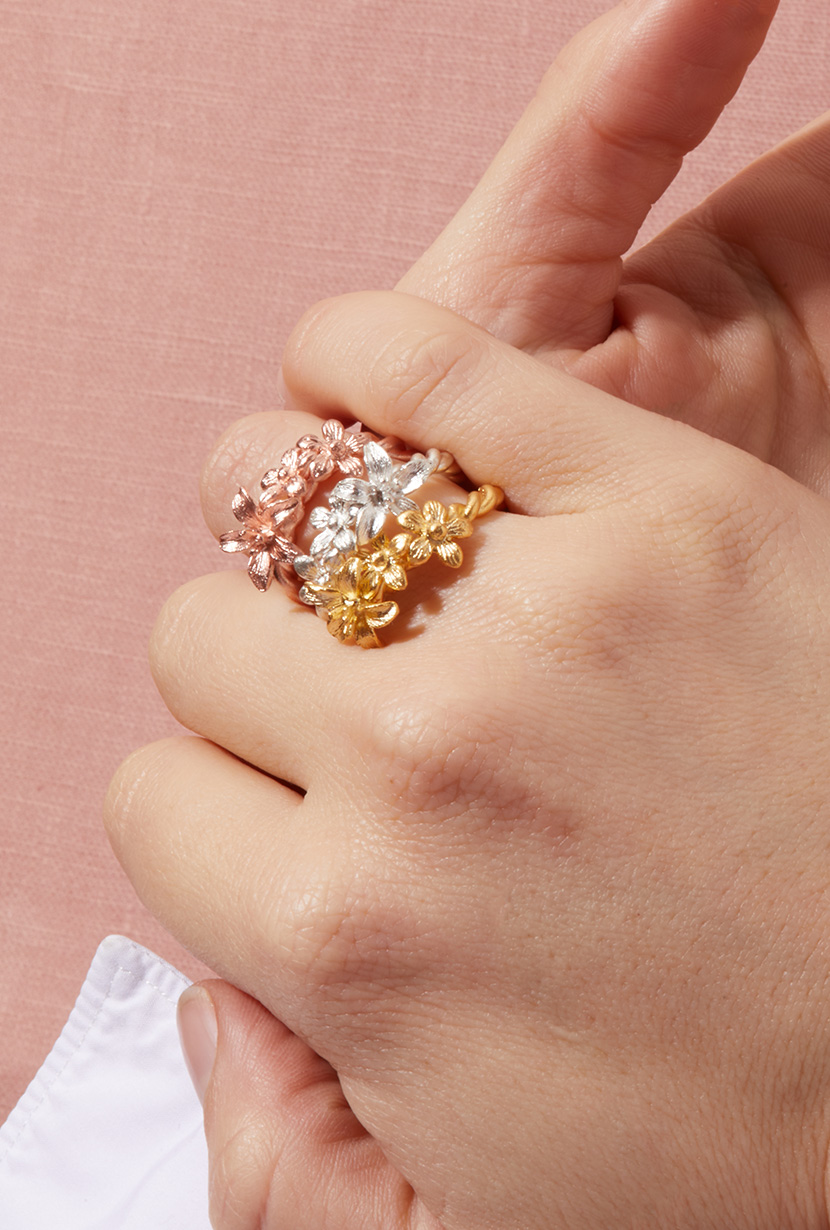 Garland-Ring-Stack-Sterling-Silver-Rose-Gold-Yellow-Gold-Model-PDP