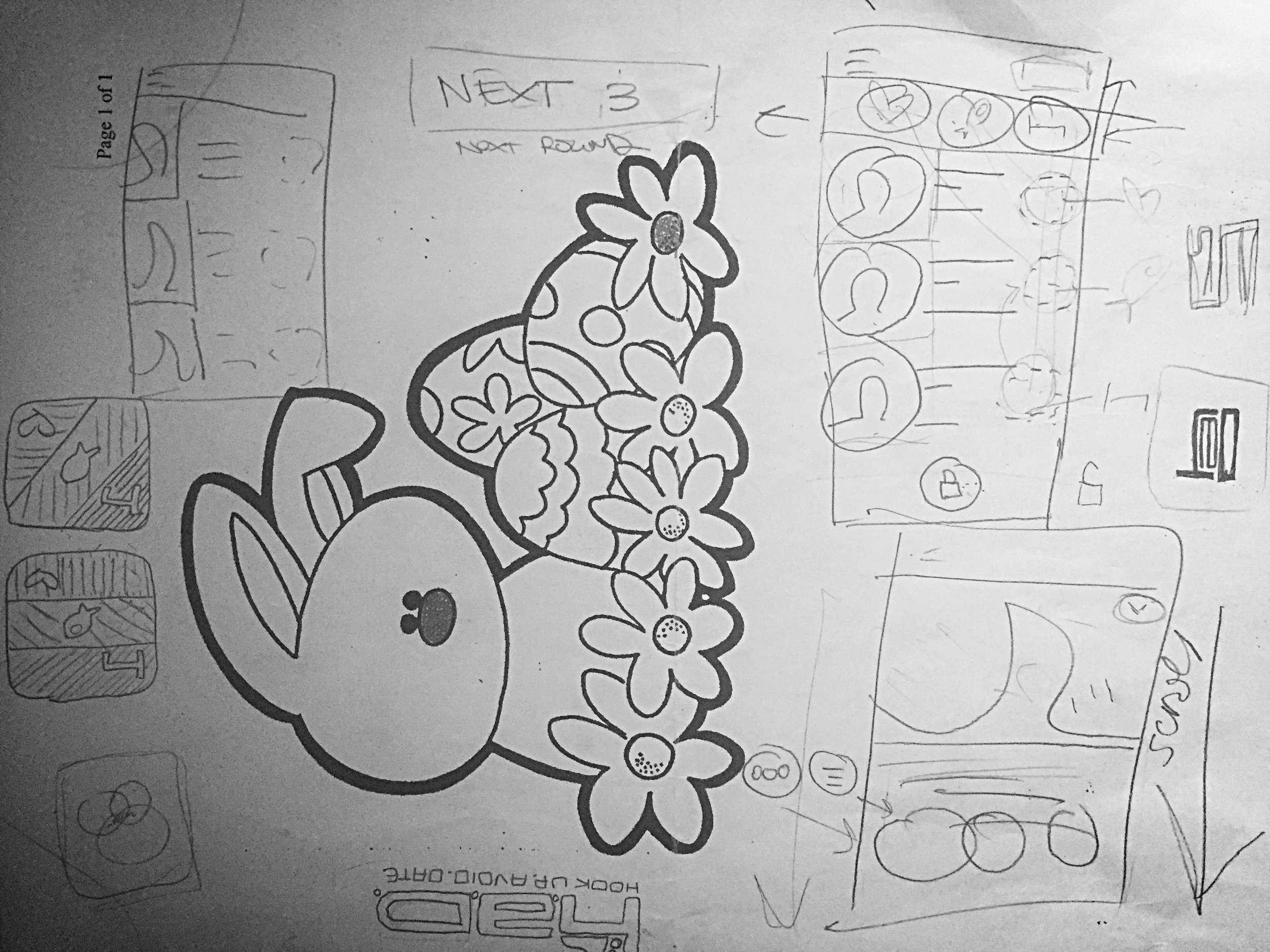 When the idea for the final view came together, I happened to be out at dinner with one of the Had team members.... So it was either a napkin or Easter kids menu for sketch paper!