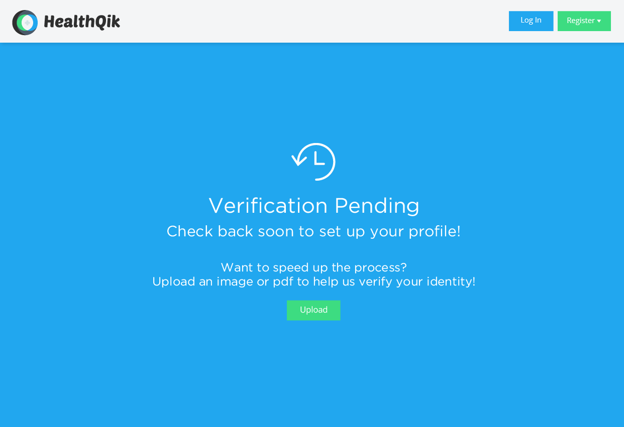 HealthQikHomepage_VerificationPending_Clinic.png