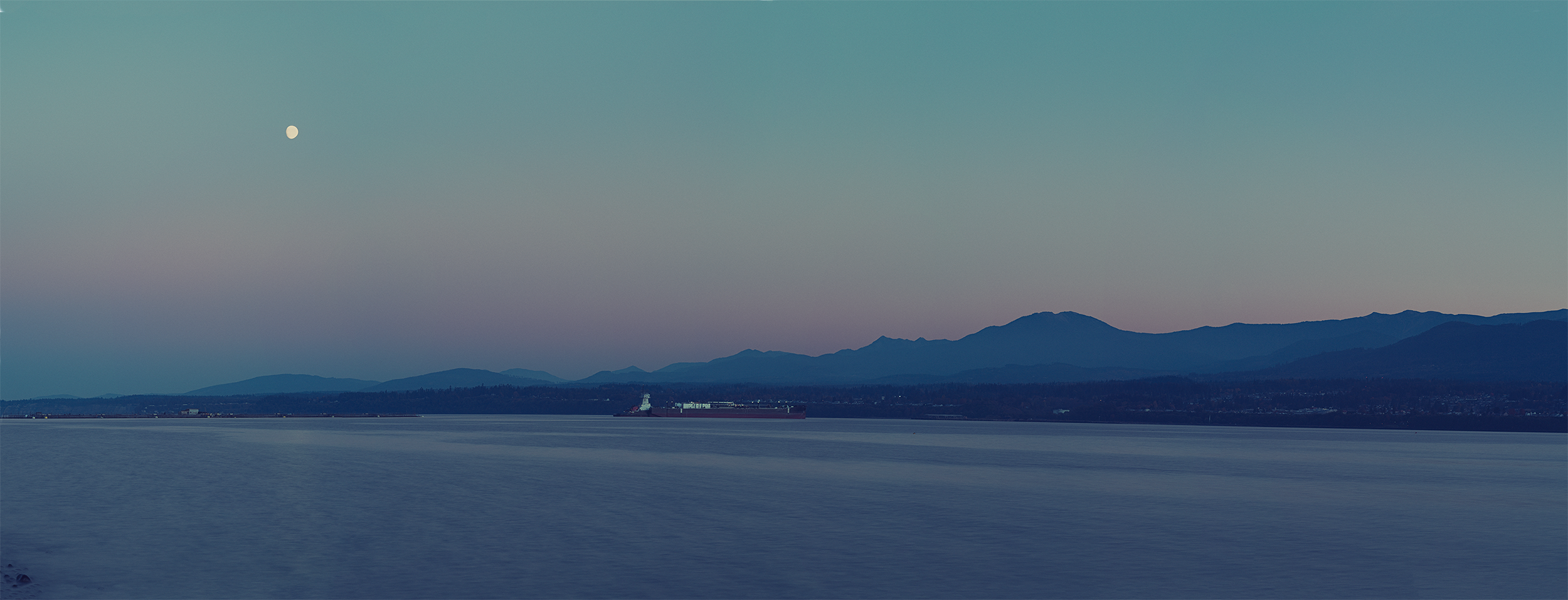 Moonrise Over Port Angeles