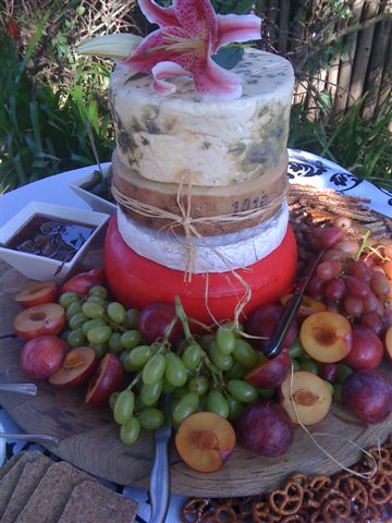 Assorted Cheese Tower and Fruit