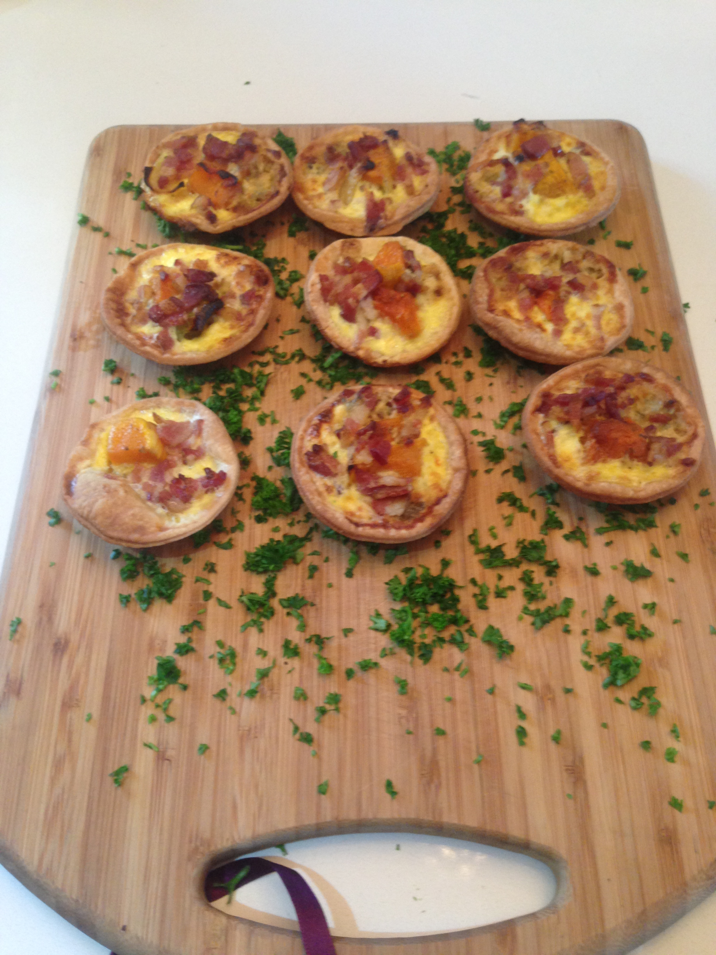 Finger food butternut and gorgonzola tartlets.jpg