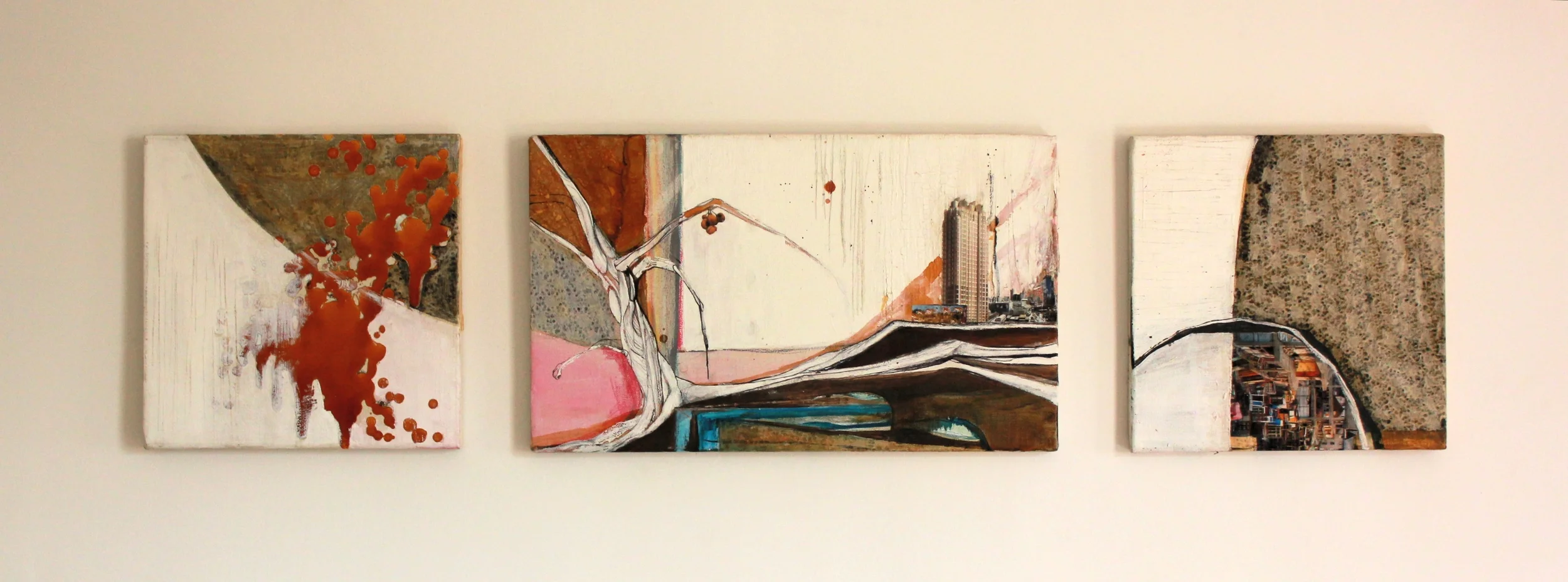    #2 ;&nbsp;mixed media on canvas (triptych); 120 x 30cm; 2008  