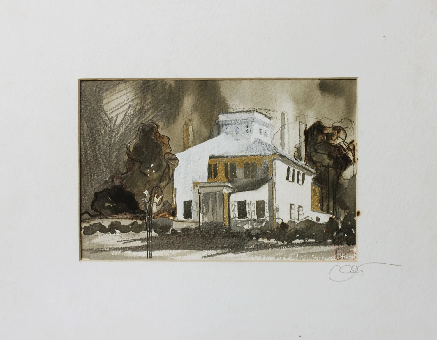    Burn Down the House &nbsp;(Resurrected Memories of Home);&nbsp; ink, charcoal, graphite, gouache on watercolor paper; 14 x 11in; 2013   