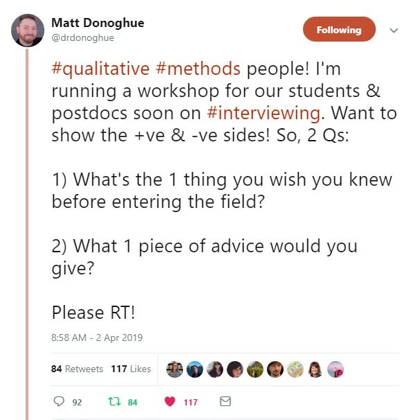 Crowdsourced qualitative interview tips and nuggets of wisdom