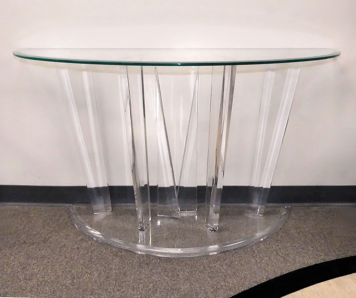 SOLD Signed Vintage Muniz Lucite Console Table