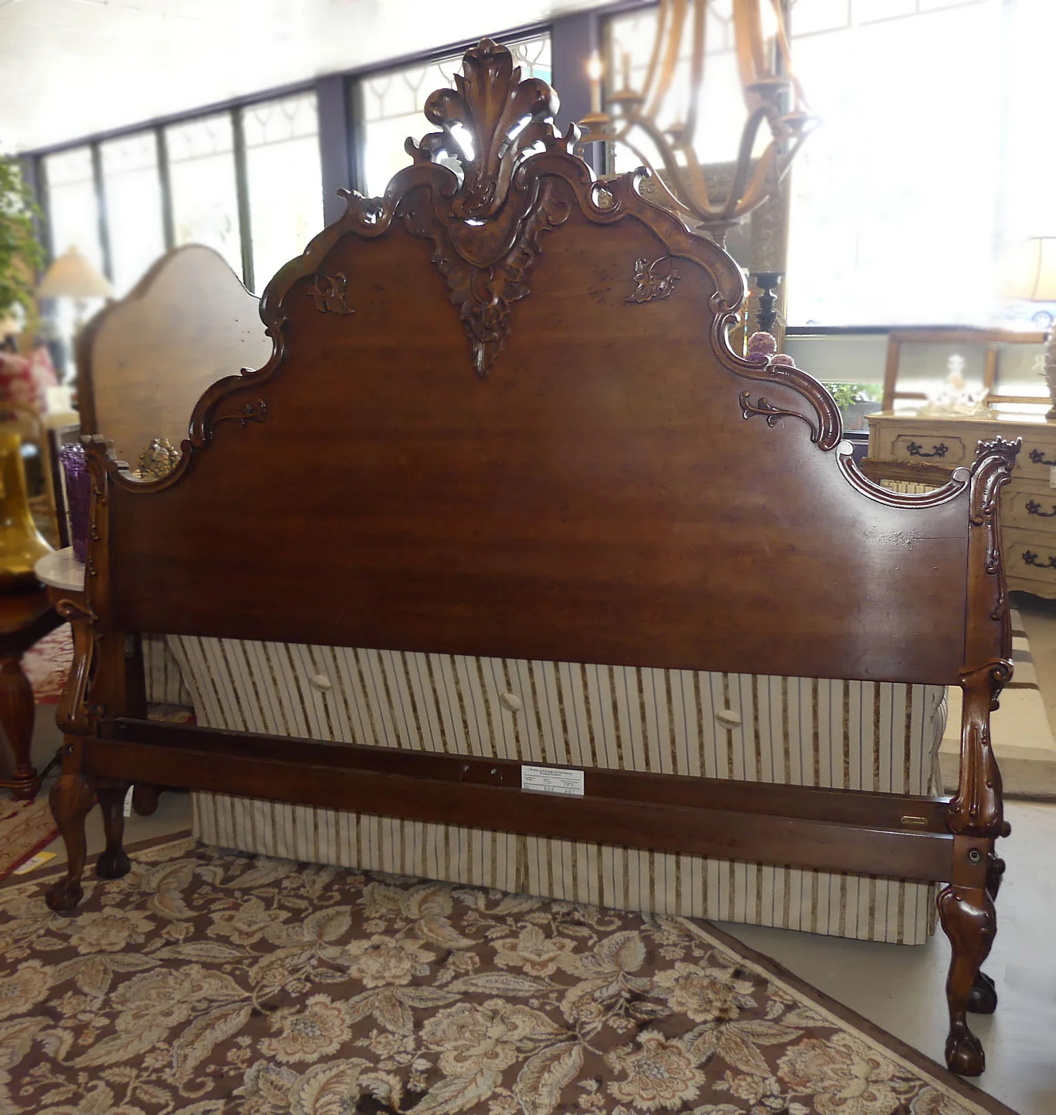 SOLD Ralph Lauren"Hudson" French Country King Size Carved Wood Bed In Mahogany