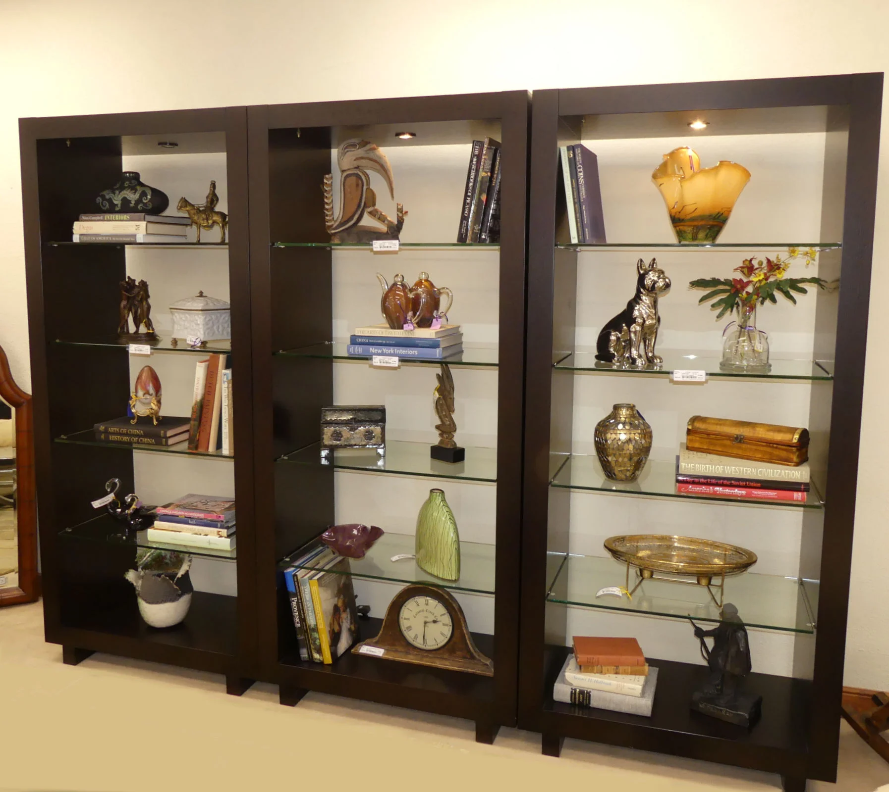 SOLD Creative Elegance 3-Piece Lighted Display Unit or Room Divider