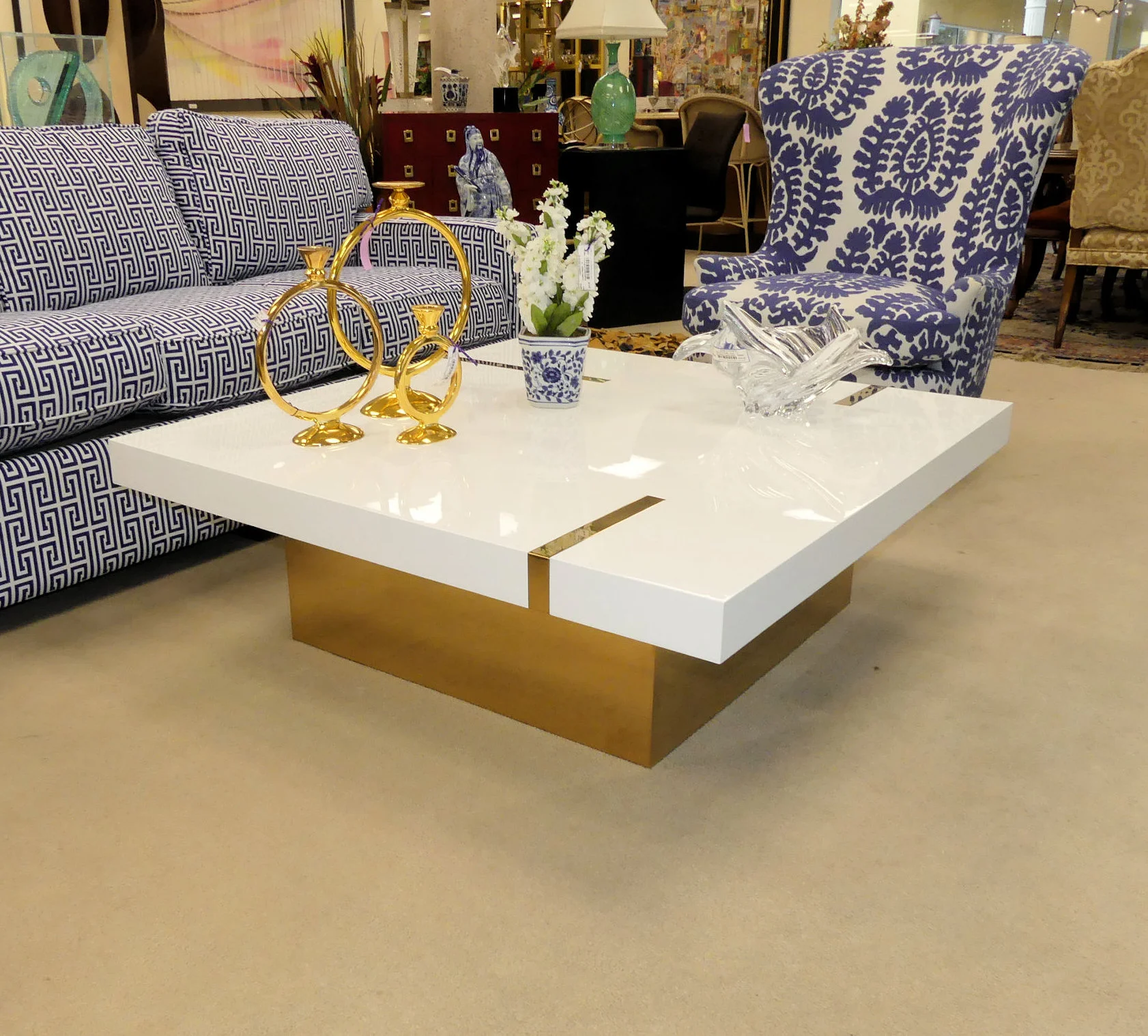 SOLD Kelly Hoppen Band Square Coffee Table New - Showroom Display Model