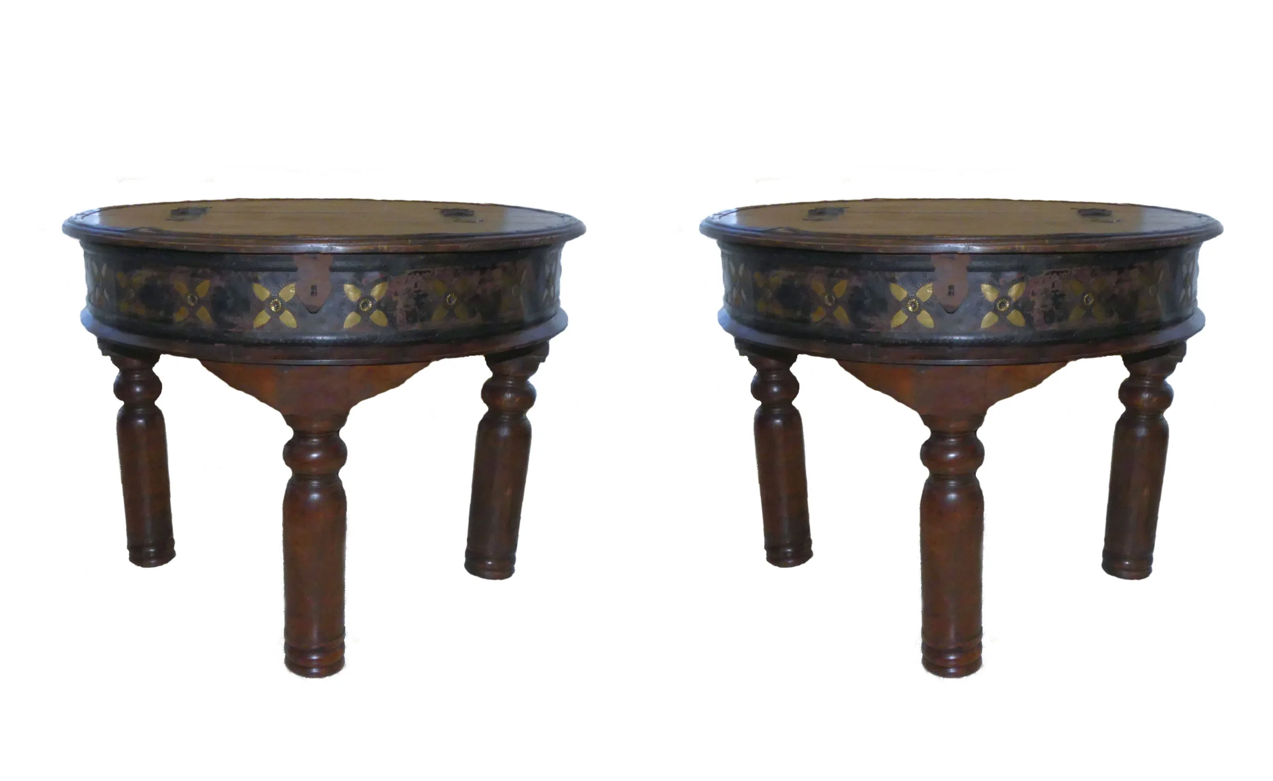 SOLD Pair of 2 Rustic End Tables with Storage