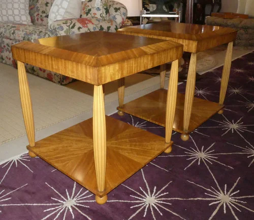 SOLD Pair of 2 William Switzer Art Deco End Tables