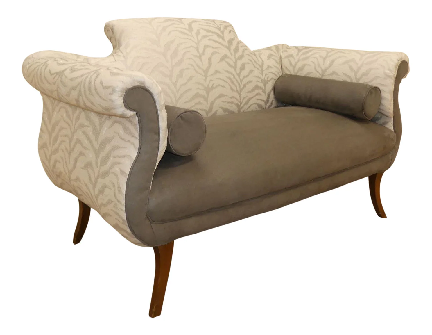 SOLD 1920s Duncan Phyfe Loveseat Updated with Contemporary Fabric
