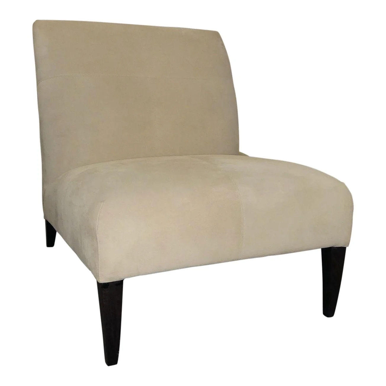 SOLD Fendi Casa Off-White Suede Slipper Chair