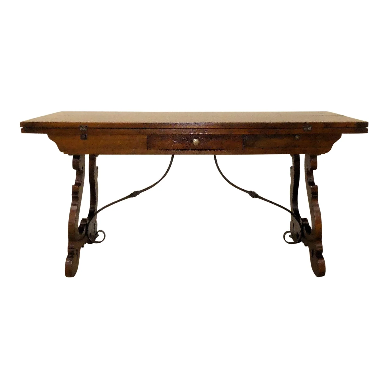 SOLD Trestle Base Flip Top Console-Dining Table or Desk