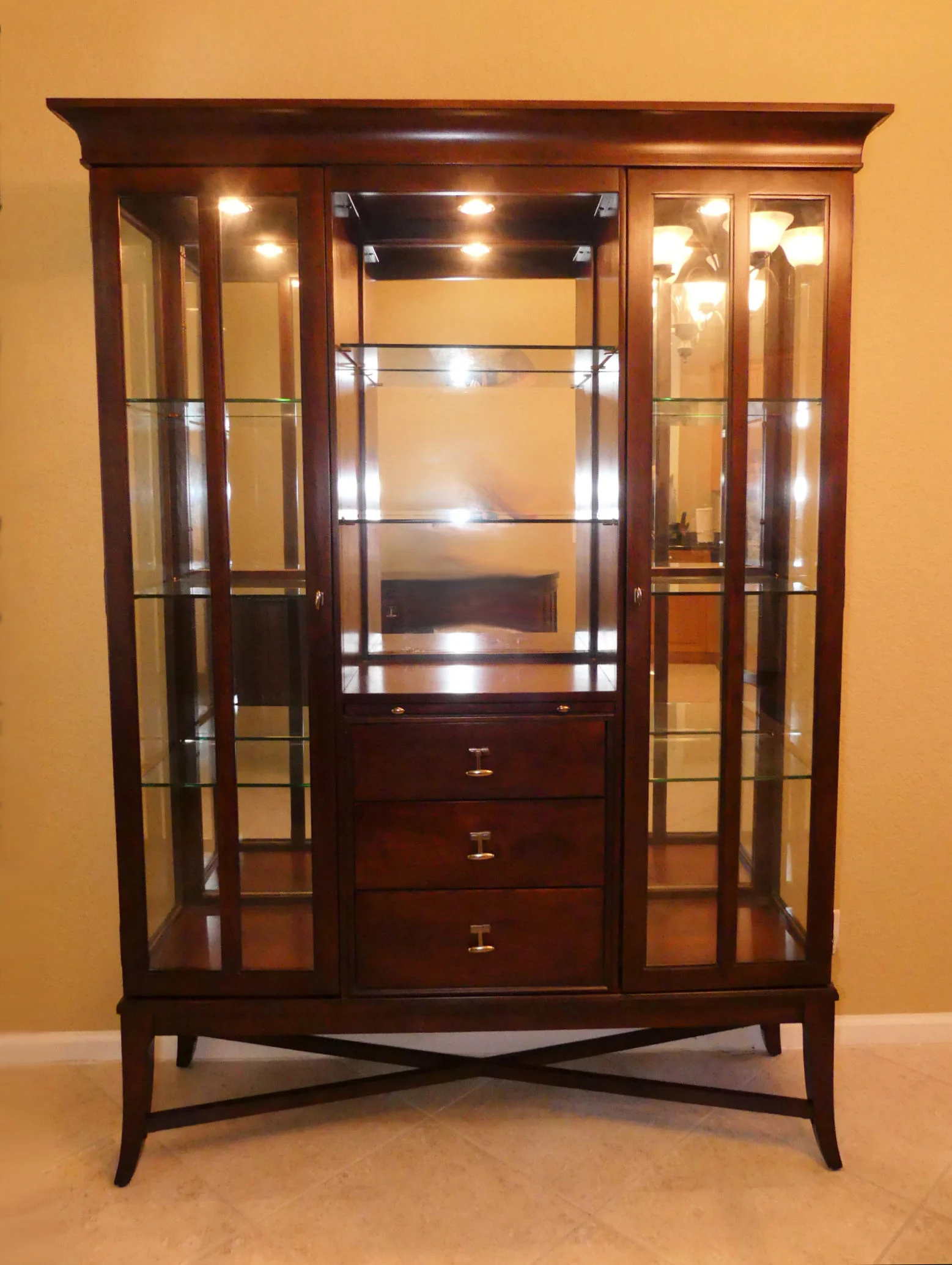 SOLD Universal Furniture Contemporary Lighted China Cabinet