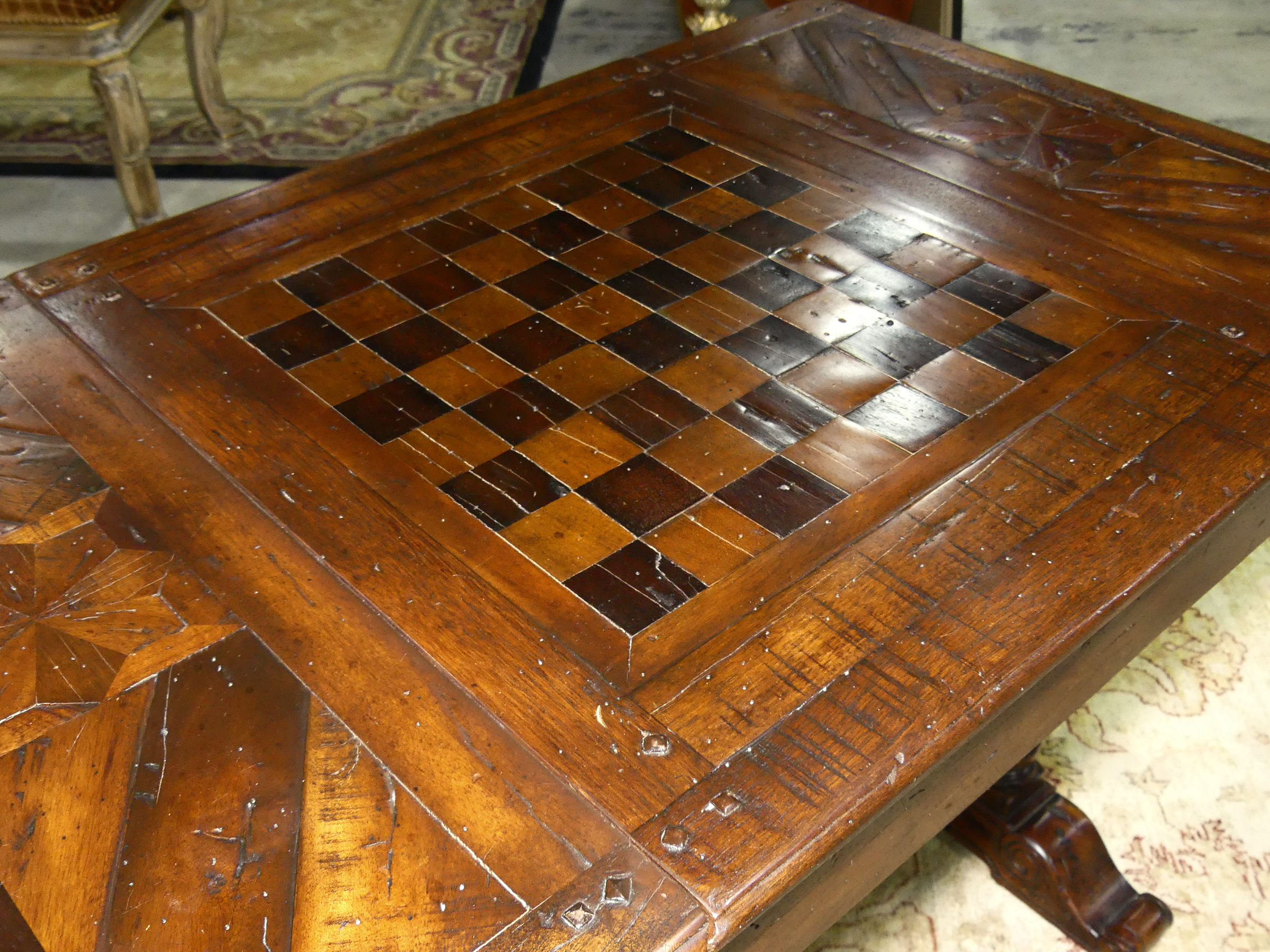 Theodore Alexander 5205-100 Convivial Mahogany Game Table w/Chess Board Inlay 