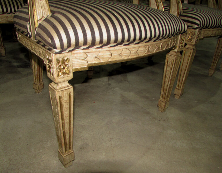 Encore Furniture Gallery-Set of 7 French Louis XV Carved Wood Oval Back Dining  Arm Chairs