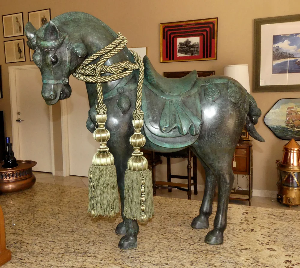 Bougeoir Torche Vintage En Bronze - Cheval Ailé Pégase, Hauteur 17 Cm, Main Fait En Thaïlande