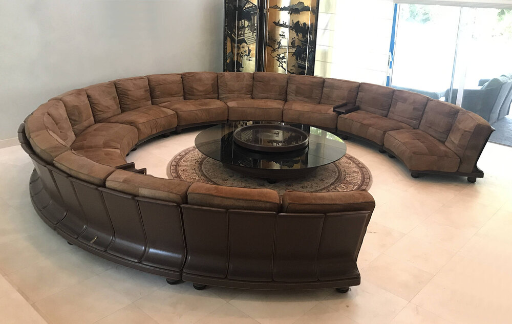 Encore Furniture Gallery Rossi Di, Circular Leather Couch