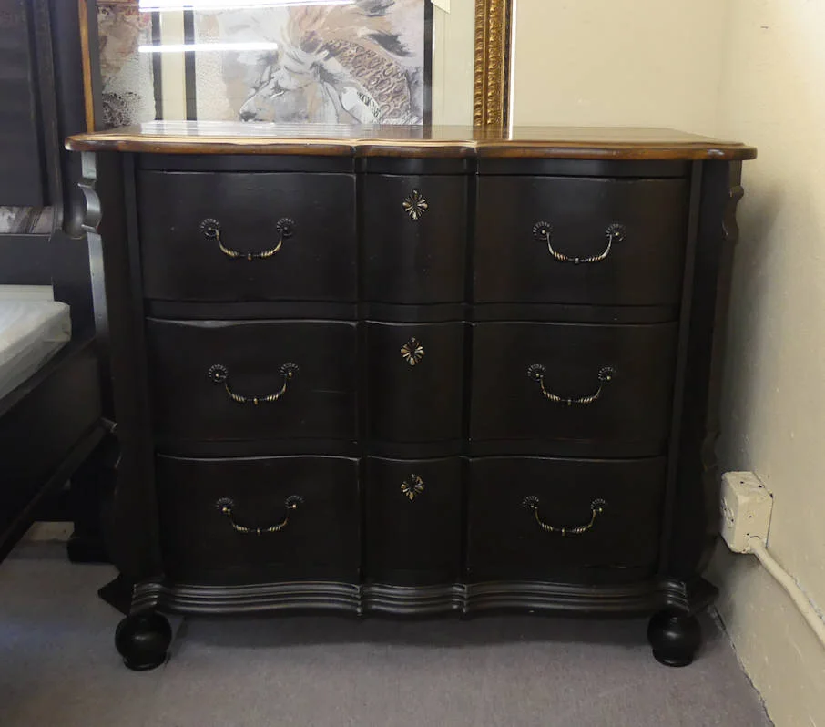 white gold vs black blue dress Vintage French Provincial Dresser
