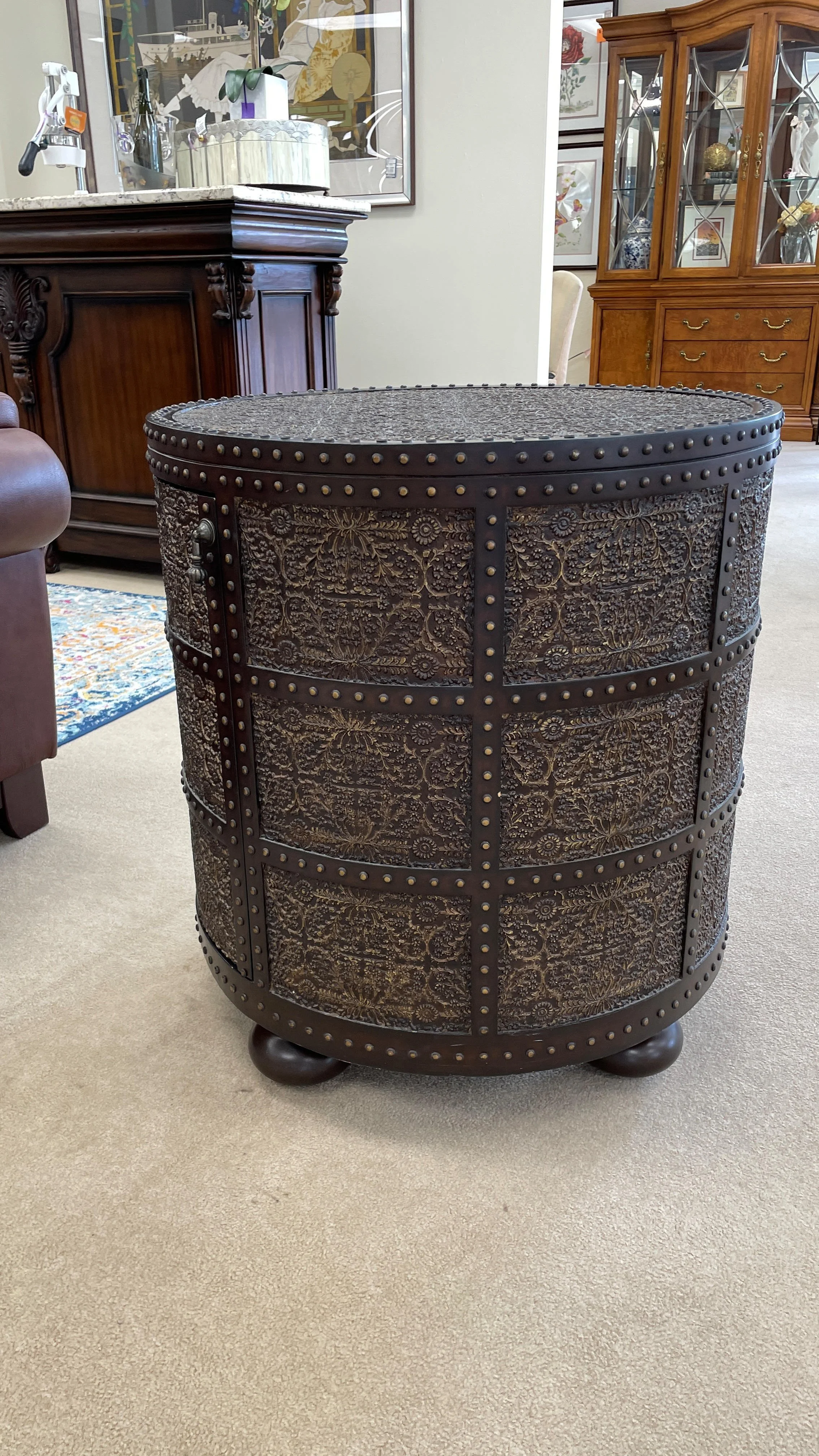 hammered-tooled-metal-studded-drum-table 04.jpg