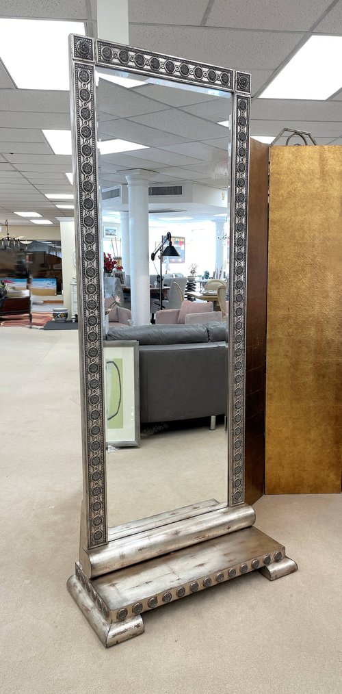 Encore Furniture Gallery Silver Gilt 7 Foot Free Standing Cheval Floor Mirror 7 Foot Free Standing Cheval Floor Mirror, Big Free Standing Mirror The Range