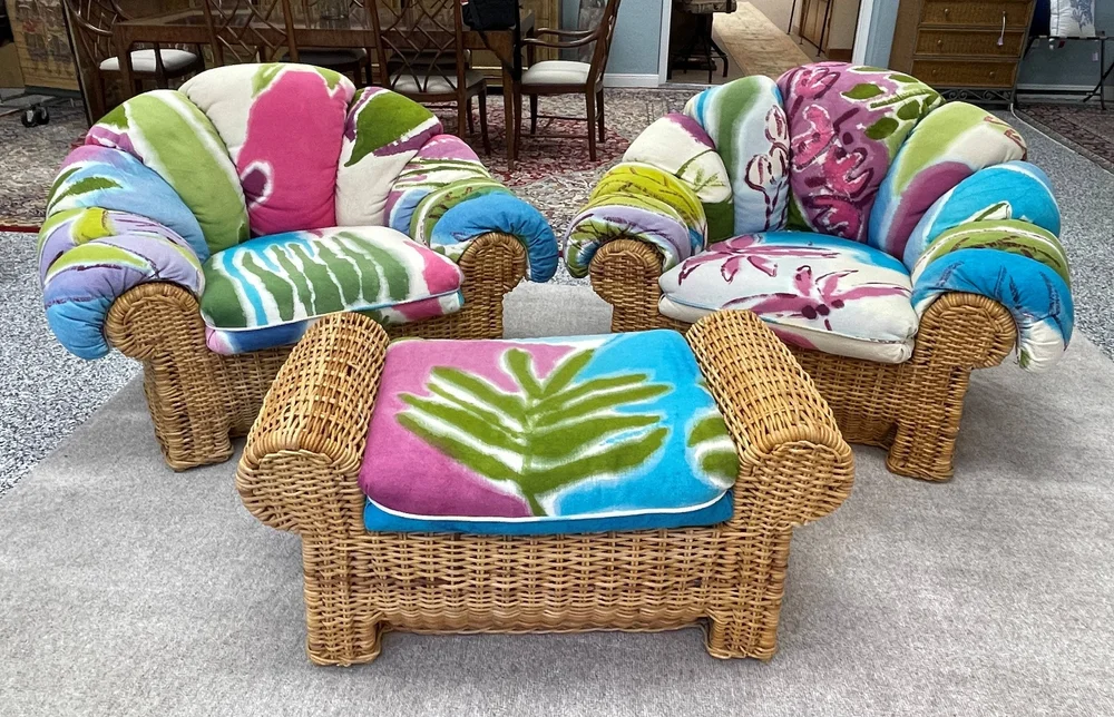 Rattan Chair Pottery Barn Chair Cushions Arm Chair Vintage Rattan